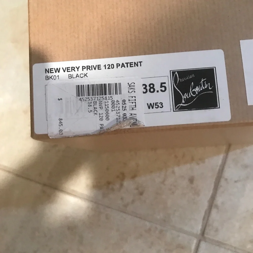 Christian Louboutin New Very Prive 120MM heels Box Dust Cloth Included Black - Picture 5 of 7